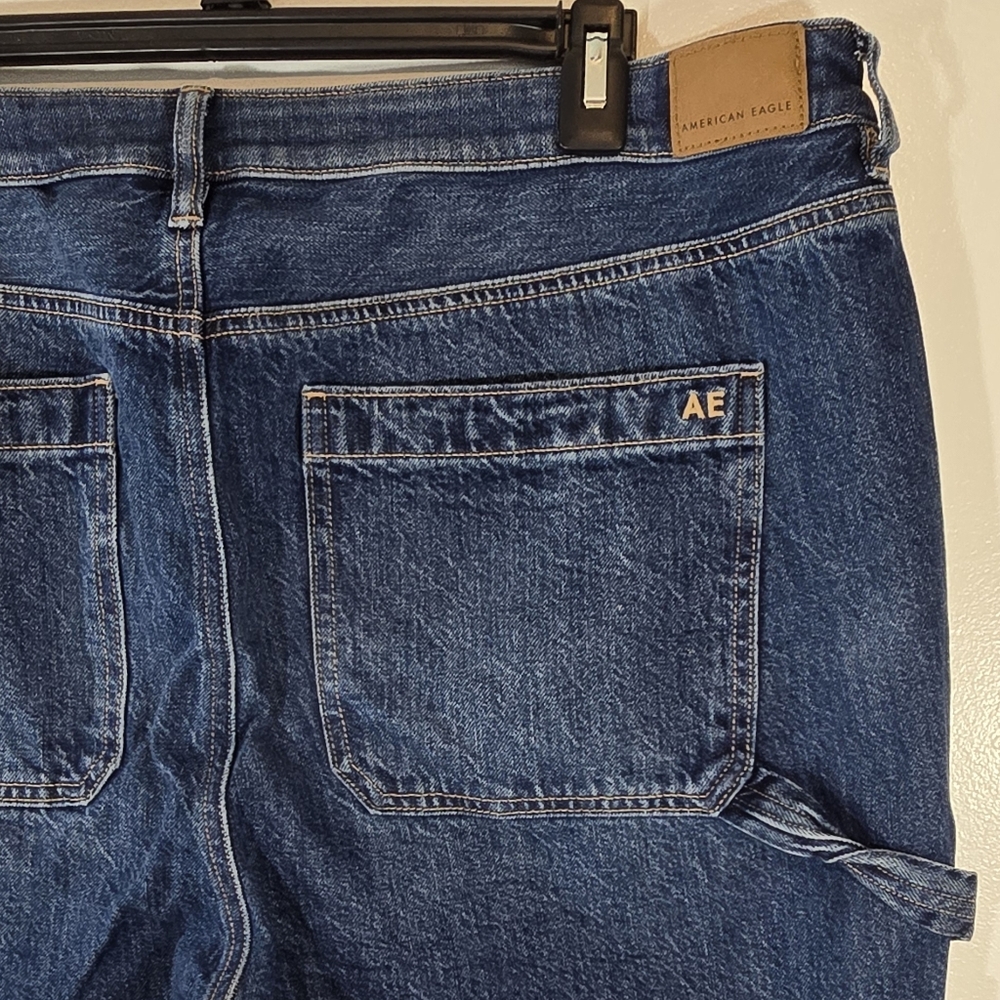 American Eagle Mom Blue Utility Denim Jeans 18 - Picture 8 of 13